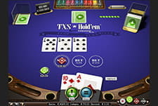 Den populære pokerversion Texas Hold'em kan spilles hos Unibet