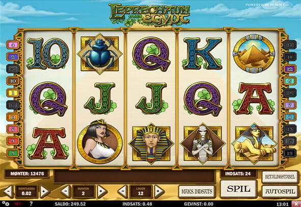 Du kan prøve Leprechaun goes Egypt af for fiktive penge, inden du spiller slottet på dit bedste danske online casino