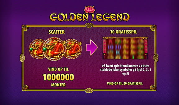 Eksempel på starten af Golden Legend, som kan spilles på de bedste online casinoer