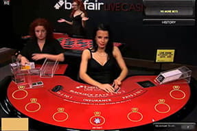 Live Blackjack er en favorit på Betfairs live casino