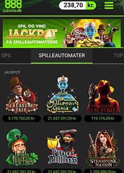 Mobile jackpots taget fra et dansk online casino