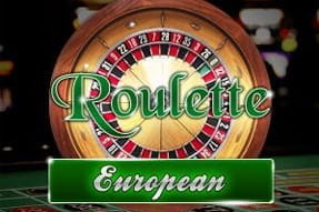 Europæisk roulette logo med et roulettehjul