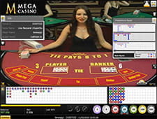 Spil endnu mere Live Baccarat på Mega Casino