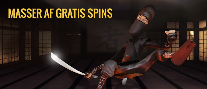 Du kan løbende vinde gratis spins til Ninja Masters slottet