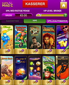 Her får du et overblik over, hvilke spil du kan spille fra SlotsMagic mobil app