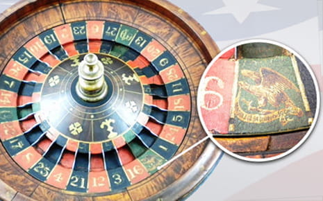 Et eksempel på en første udgave af den amerikanske form for roulette, der stadig spilles blandt andet på online casinoer