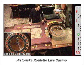 Eksempel på en stream fra et daværende live roulette casino