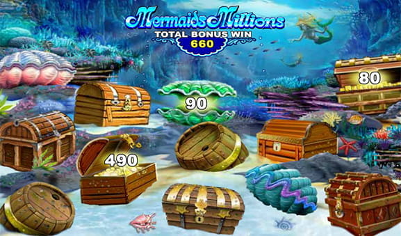 Spil for rigtige penge på Mermaids Millions og vind en masse frie spins og bonusser