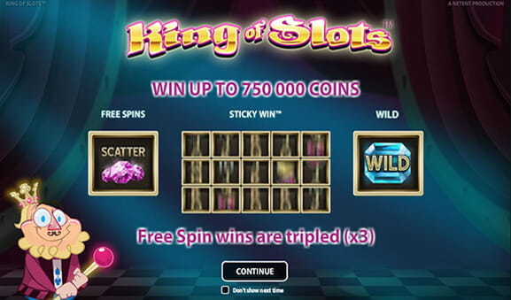 Spil som en konge på dit online casino med King of Slots fra Net Entertainment