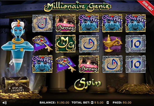 Du har mulighed for at forsøge dig med Random Logics Millionaire Genie gratis på dit lokale online casino