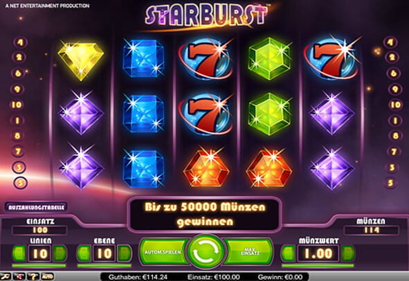 Prøv at spille Starburst online, hvor der er flere eksempler på gratis prøveversioner hos de bedste danske casinoer