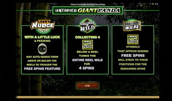 Untamed Giant Panda er et slot, hvor du ved at spinne bliver underholdt af Microgamings formidable online spil