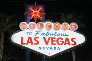 Skilt for Las Vegas i Nevada, USA.