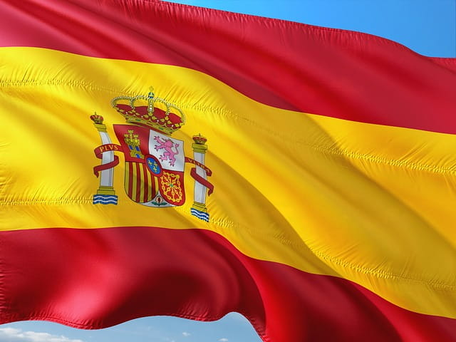 Nærbillede af det spanske flag.